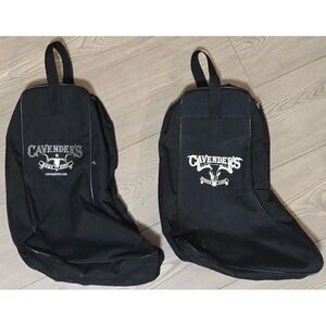 2 Cavenders Boot City Black Western Protective Storage Bag Zippers Lot *READ*